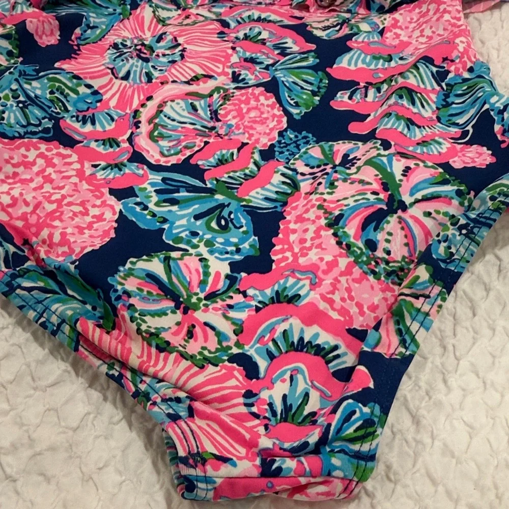 Lilly Pulitzer Pink and Blue girls size 5 One Piece Swimsuit